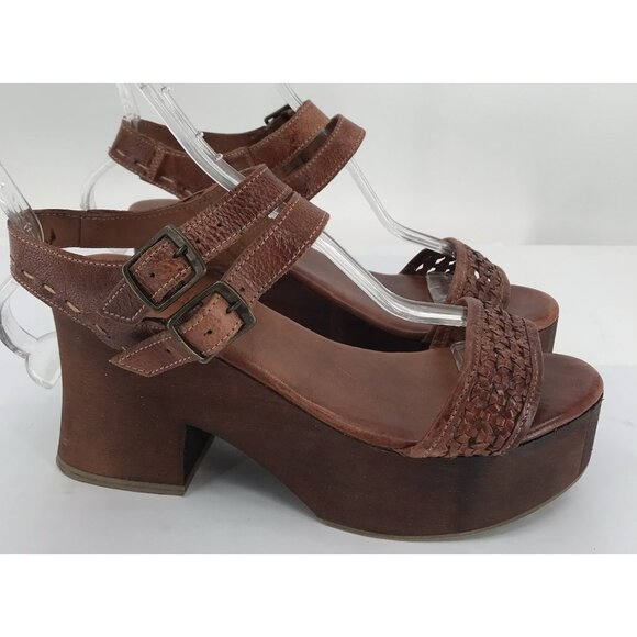 Bed Stu Kenya Platform Sandals Women's 11 Bown Leather Buckle Chunky Gladiator - Picture 8 of 15